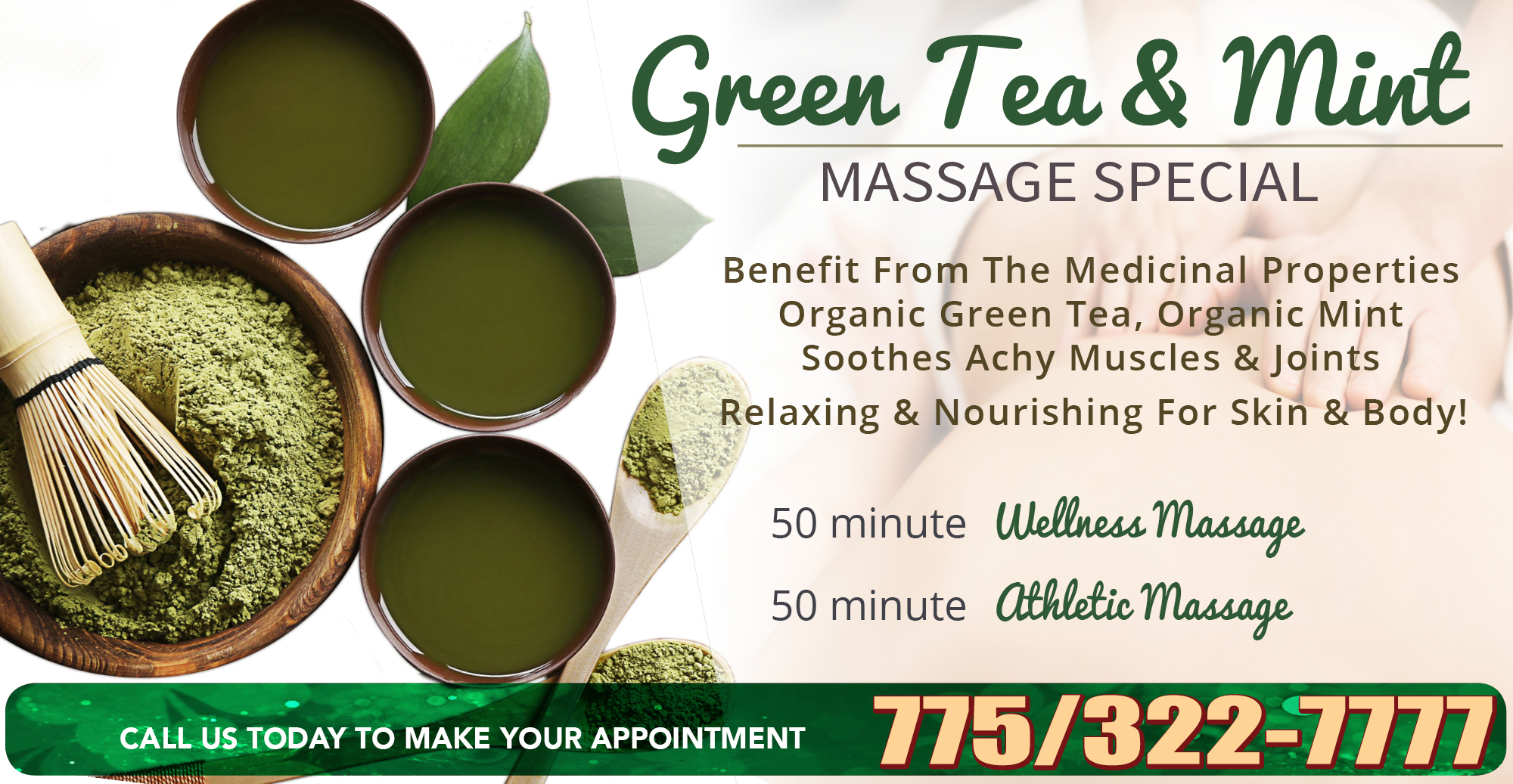 green tea massage special